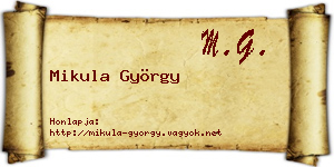 Mikula György névjegykártya