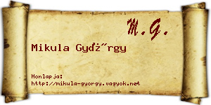 Mikula György névjegykártya